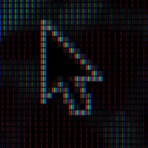 pixelated arrow curser on black background