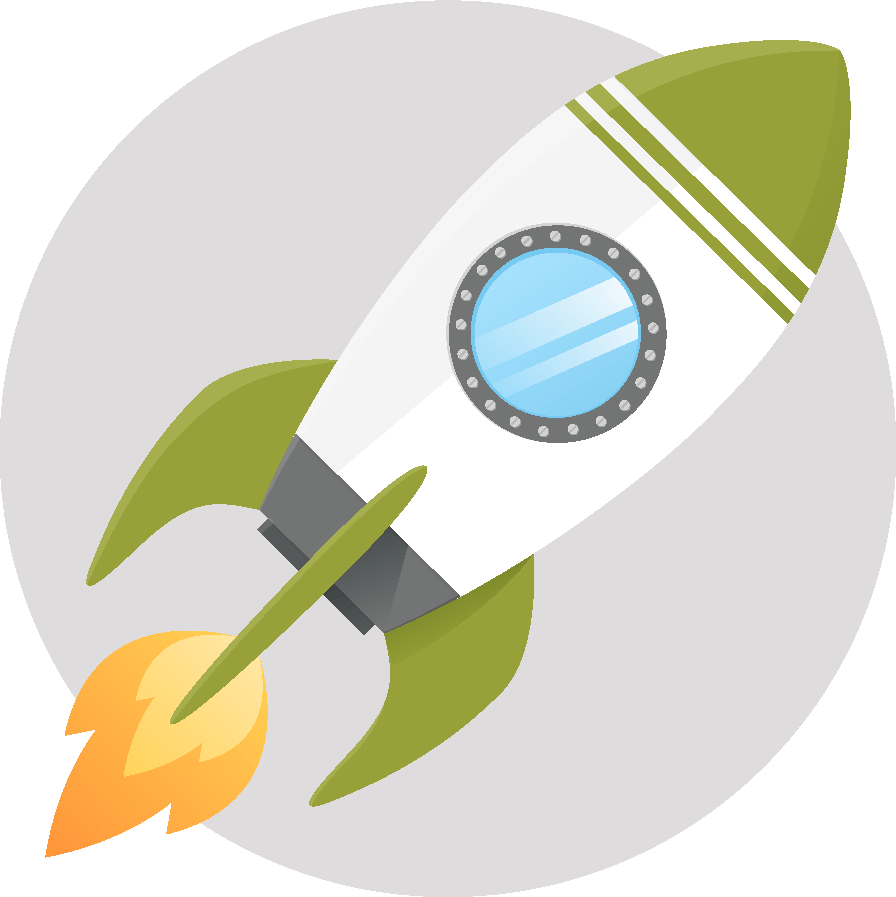 F12 icon of a rocket ship representing what you can achieve with a hybrid workplace model.