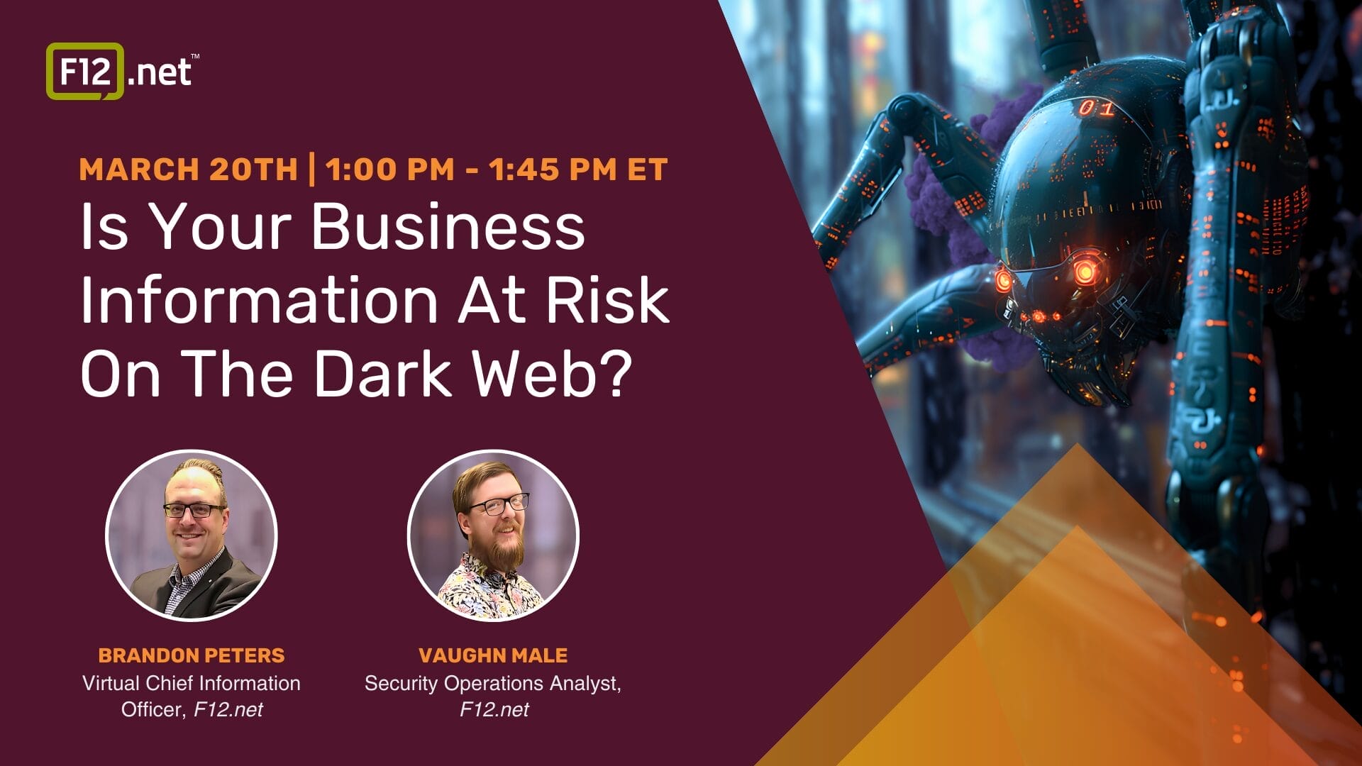 |Is your business information at risk on the Dark Web Webinar banner||