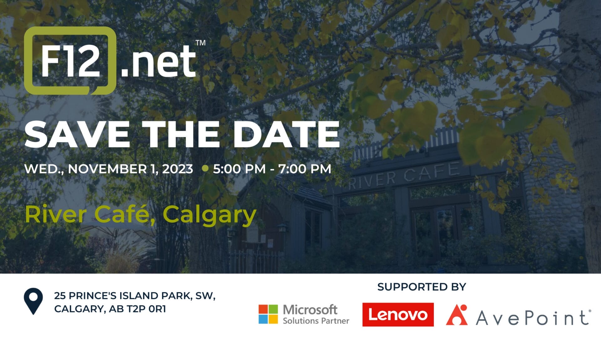 |Sirocco Golf Club - Save the Date banner|River Cafe Customer Appreciation Event Save the Date|save the date for f12 customer appreciation event